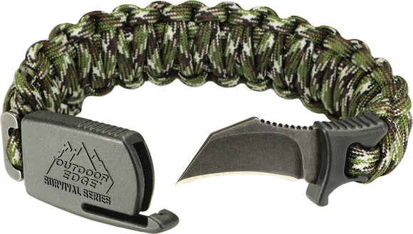 Outdoor Edge Paraclaw Camo Large Stainless Knife Paracord Survival Bracelet Tool PCC90D