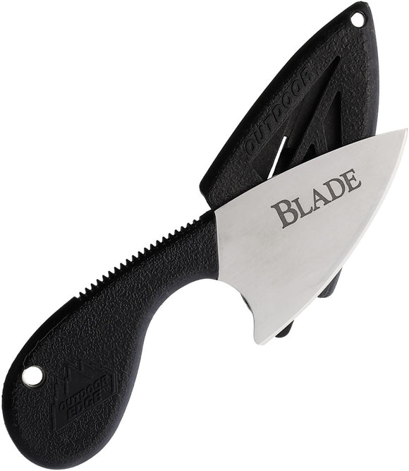Outdoor Edge Small Wedge Black ABS Stainless Fixed Blade Knife w/ Sheath WG1B