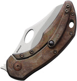 Olamic Cutlery Busker Framelock Camo Copper Folding Pocket Knife 356
