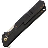 Olamic Cutlery Black Rainmaker Titanium Folding Drop Point Pocket Knife 96159