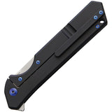 Olamic Cutlery Black Rainmaker Titanium Folding Drop Point Pocket Knife 96161