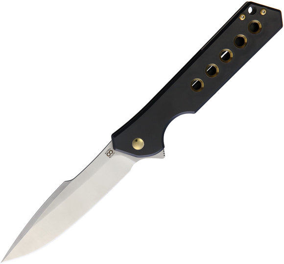 Olamic Cutlery Black Rainmaker Titanium Folding Harpoon Pocket Knife 96162
