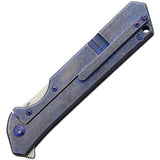 Olamic Cutlery Blue Rainmaker Titanium Folding Harpoon Pocket Knife 96172