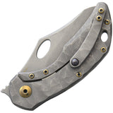 Olamic Cutlery Busker TItanium Framelock Semper Bohler M390 Gold Knife BSKR03