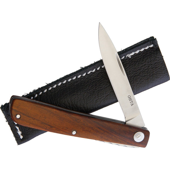 Ohta Knives Light Slip Joint Cocobolo Wood Folding D2 Steel Pocket Knife LFSSFKC
