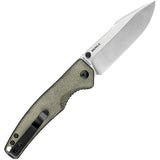 Oknife Beagle Pocket Knife Linerlock Green Micarta Folding 154CM BEAGLEOLVG