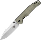 Oknife Beagle Pocket Knife Linerlock Green Micarta Folding 154CM BEAGLEOLVG