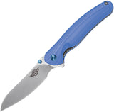 Oknife Drever Pocket Knife Linerlock Blue G10 Folding N690 Sheepsfoot DREVERBU