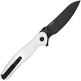 Oknife Drever Pocket Knife Linerlock White G10 Folding N690 Sheepsfoot DREVERWH