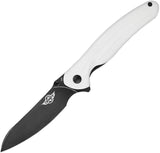 Oknife Drever Pocket Knife Linerlock White G10 Folding N690 Sheepsfoot DREVERWH