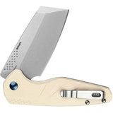 Oknife Gaur Linerlock Beige Paper Micarta Folding D2 Steel Pocket Knife GAURBG