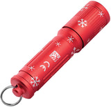 Olight I3E Snowflake Red & White 2.38" Smooth Water Resistant Flashlight I3ESFRD
