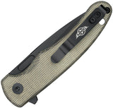 Oknife Mettle 2 Button Lock OD Green Micarta Folding 154CM Pocket Knife METTLE2ODG