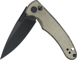 Oknife Mettle 2 Button Lock OD Green Micarta Folding 154CM Pocket Knife METTLE2ODG