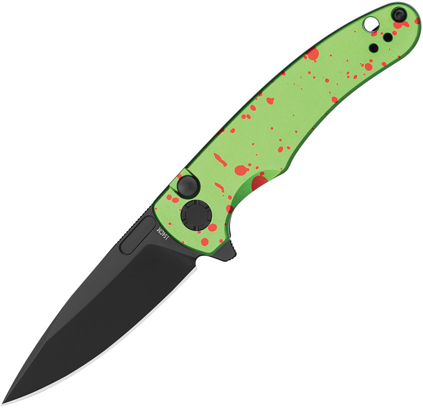 Oknife Mettle 2 Button Lock Zombie Green Aluminum Folding 154CM