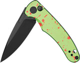 Oknife Mettle 2 Button Lock Zombie Green Aluminum Folding 154CM Pocket Knife METTLE2ZG