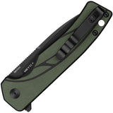 Oknife Mettle Button Lock Green/Black G10 Folding 154CM Pocket Knife METTLEEODG
