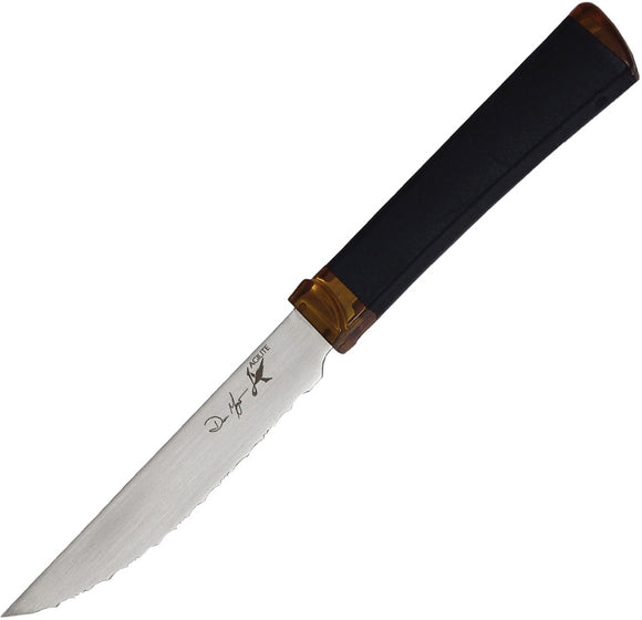 Ontario Agilite Steak Black Smooth 14C28N Stainless Steel Fixed Blade Knife 2555