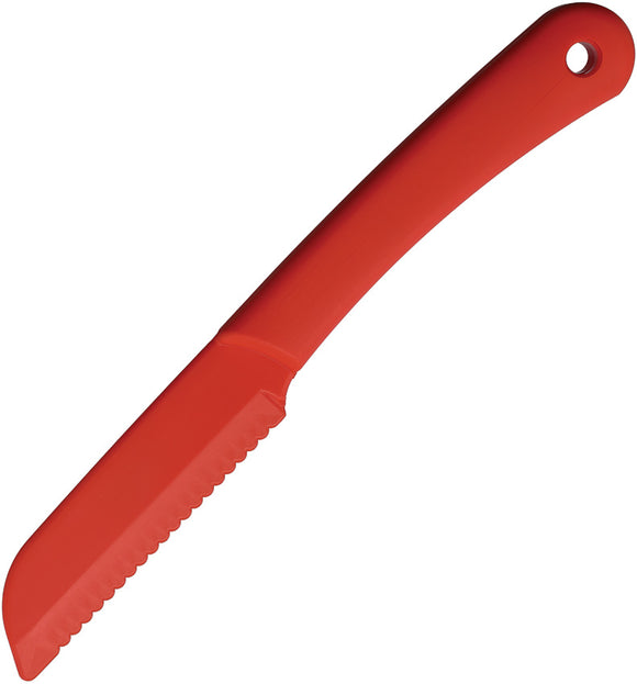 Ontario Utility Red Plastic Serrated Sheepsfoot Fixed Blade Knife 3617