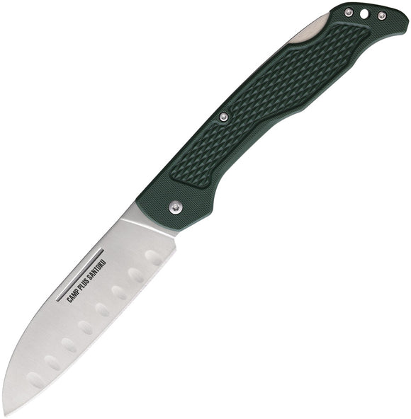 Ontario Camp Plus Santoku Lockback Green Nylon Folding Stainless Pocket Knife 4305