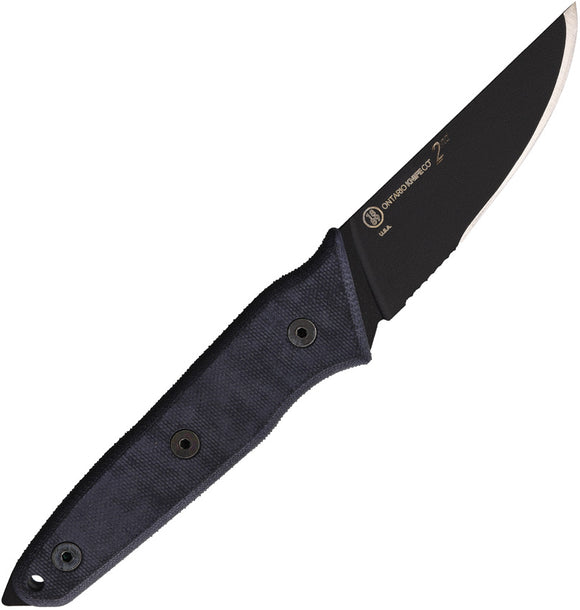 Ontario Stealth Factory Second Black Micarta S35VN Fixed Blade Knife 8198SEC