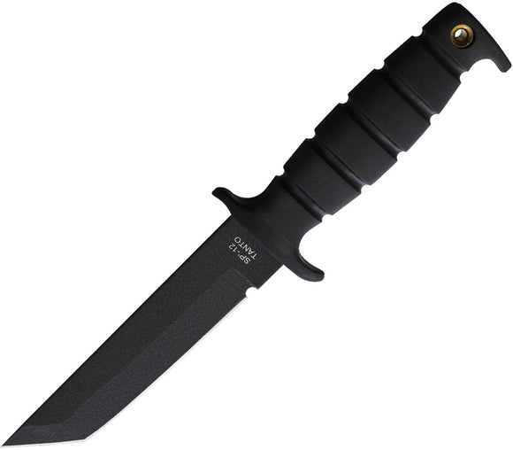 Ontario SP-12 Black Smooth Carbon Steel Tanto Fixed Blade Knife 8400
