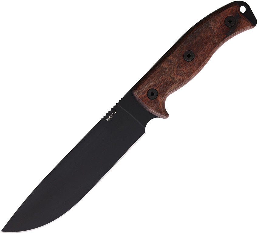 Ontario RAT-7 Adventurer Brown Wood Stainless Fixed Blade Knife