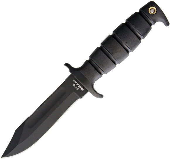 Ontario SP-2 Survival Factory Second Black 1095HC Fixed Blade Knife 8680SEC