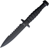 Ontario SP-15 LSA Fixed Black Serrated Carbon Steel Knife w/ Nylon Sheath 8686
