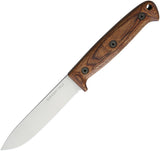 Ontario Bushcraft Field Fixed Carbon Steel Wood Handle Knife + Nylon Sheath 8696