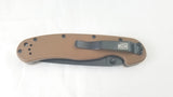 Ontario RAT 1 Coyote Brown Black Folding Pocket Knife Serrated AUS-8 - 8847cb