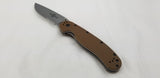 Ontario RAT 1 Coyote Brown Handle Folding Serrated Blade EDC AUS-8 Knife 8849CB