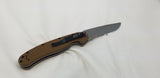 Ontario RAT 1 Coyote Brown Handle Folding Serrated Blade EDC AUS-8 Knife 8849CB