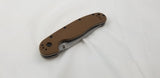 Ontario RAT 1 Coyote Brown Handle Folding Serrated Blade EDC AUS-8 Knife 8849CB