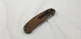 Ontario RAT 1 Coyote Brown Handle Folding Serrated Blade EDC AUS-8 Knife 8849CB