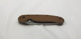 Ontario RAT 1 Coyote Brown Handle Folding Serrated Blade EDC AUS-8 Knife 8849CB