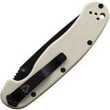 Ontario RAT II Linerlock Ivory Folding AUS-8 Drop Point Pocket Knife 8862BONE
