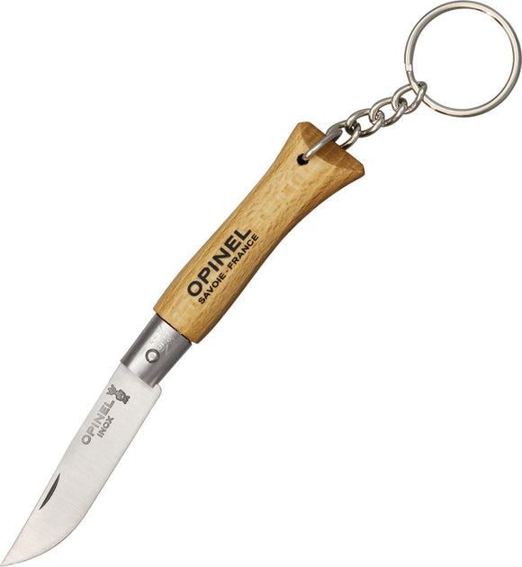 Opinel Folding Beechwood Handle Keychain Knife Clip Blade 2.62