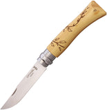 Opinel Leaves Nature Series No 7 Beech Wood Leaf LOCKING Folding Knife 01551