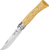 Opinel Waves Nature Series No 7 Beech Wood Stainless LOCKING Folding Knife 01552