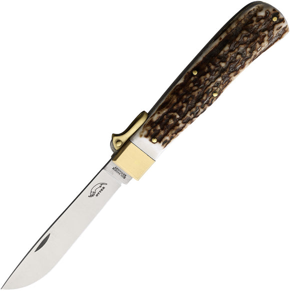 OTTER-Messer Hunting Pocket Knife Buckhorn Folding Stainless Blade 05RHH