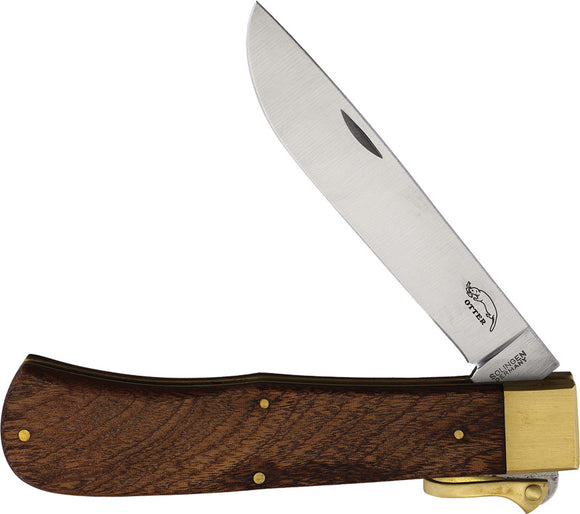 OTTER-Messer Worker Brown Sapele Wood Folding Stainless Pocket Knife 05R