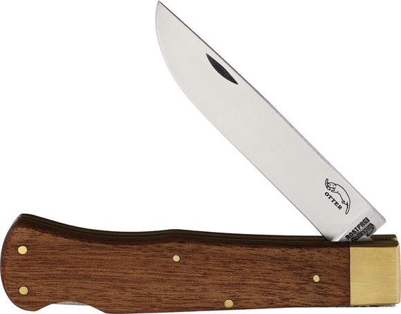 OTTER-Messer Large Lockback Pocket Knife Sapeli Wood Folding Stainless 07MSR