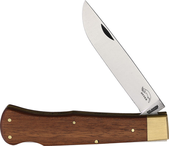 OTTER-Messer Large Lockback Pocket Knife Brown Wood Folding Carbon Steel 07MS