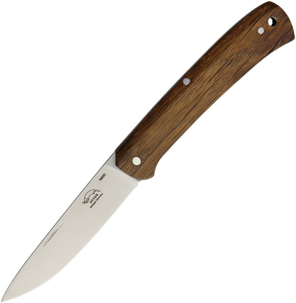 OTTER-Messer Finn Pocket Knife Slip Joint Brown Oak Bohler N690 Blade 155RAU