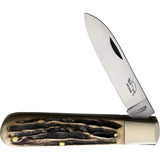 OTTER-Messer Small Hunting Stag Bone Folding Carbon Steel Pocket Knife 166HH