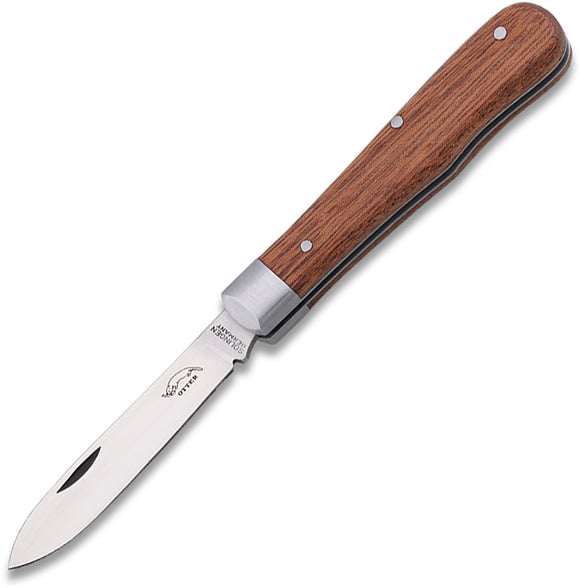OTTER-Messer Small Classic Sapele Wood Folding Stainless Steel Pocket Knife 168R