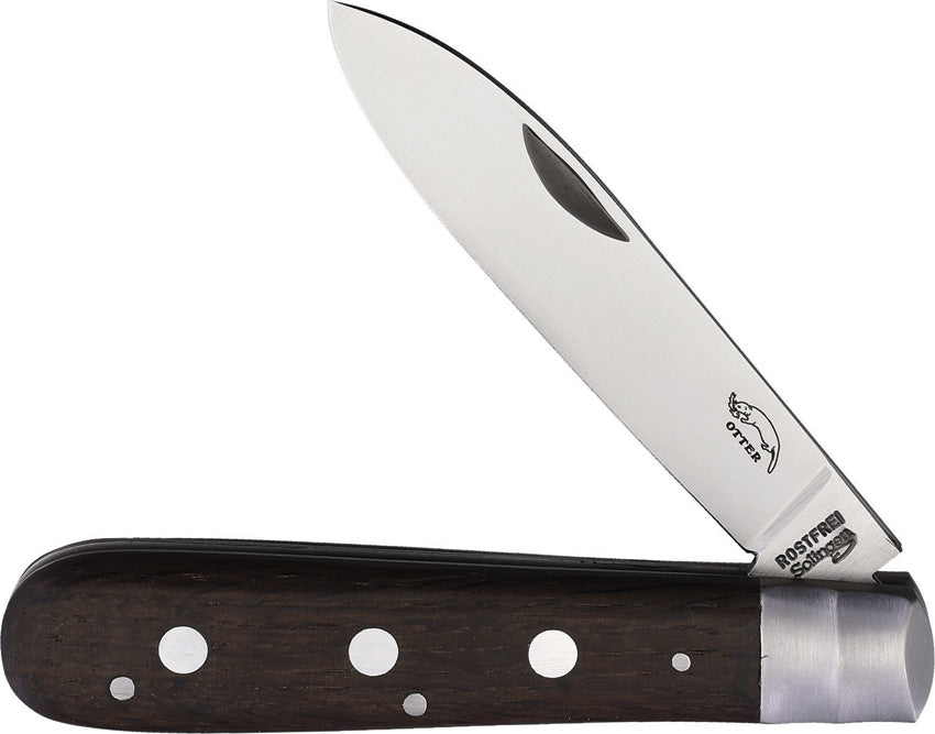 OTTER-Messer 3-Rivet Pocket Knife Slip Joint Brown Oak Stainless