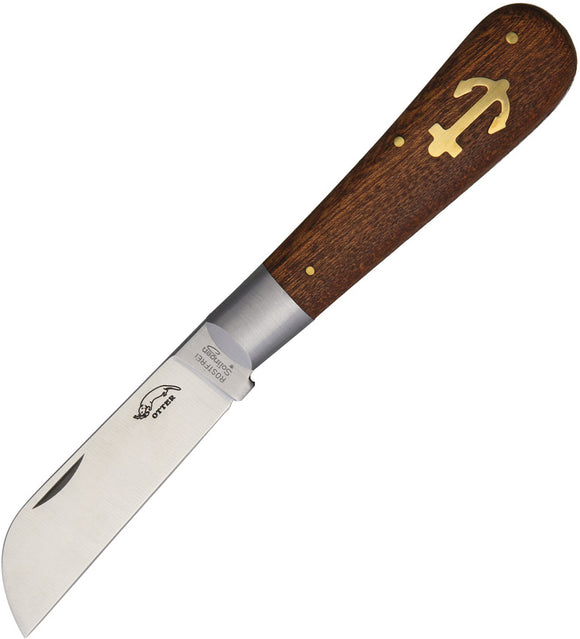 OTTER-Messer Large Anchor Sapeli Wood Folding Stainless Pocket Knife 173R