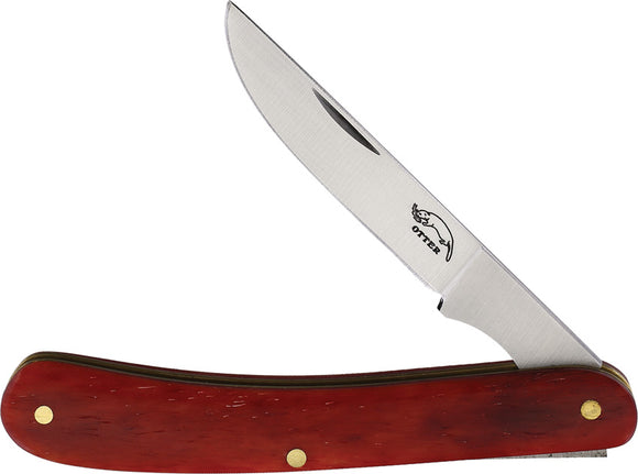 OTTER-Messer Little Doctor Red Smooth Bone Folding Stainless Steel Pocket Knife 175KNRT